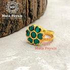 Adorable Green Kundan Ring