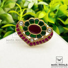 Alluring Ardha Chandra Floral Finger Ring