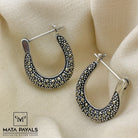 Jazzy Marcasite Hoop Earring