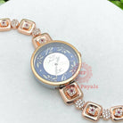 Appealing Blue Rose Gold Silver Watch