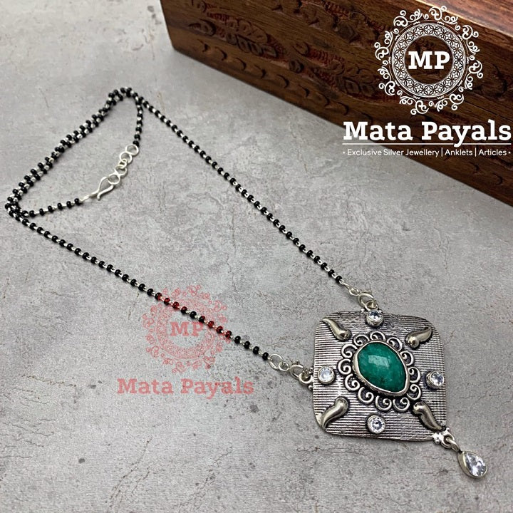 Appealing Green Oxidised Mangalsutra