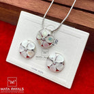 Attractive Floral Silver Pendant Set