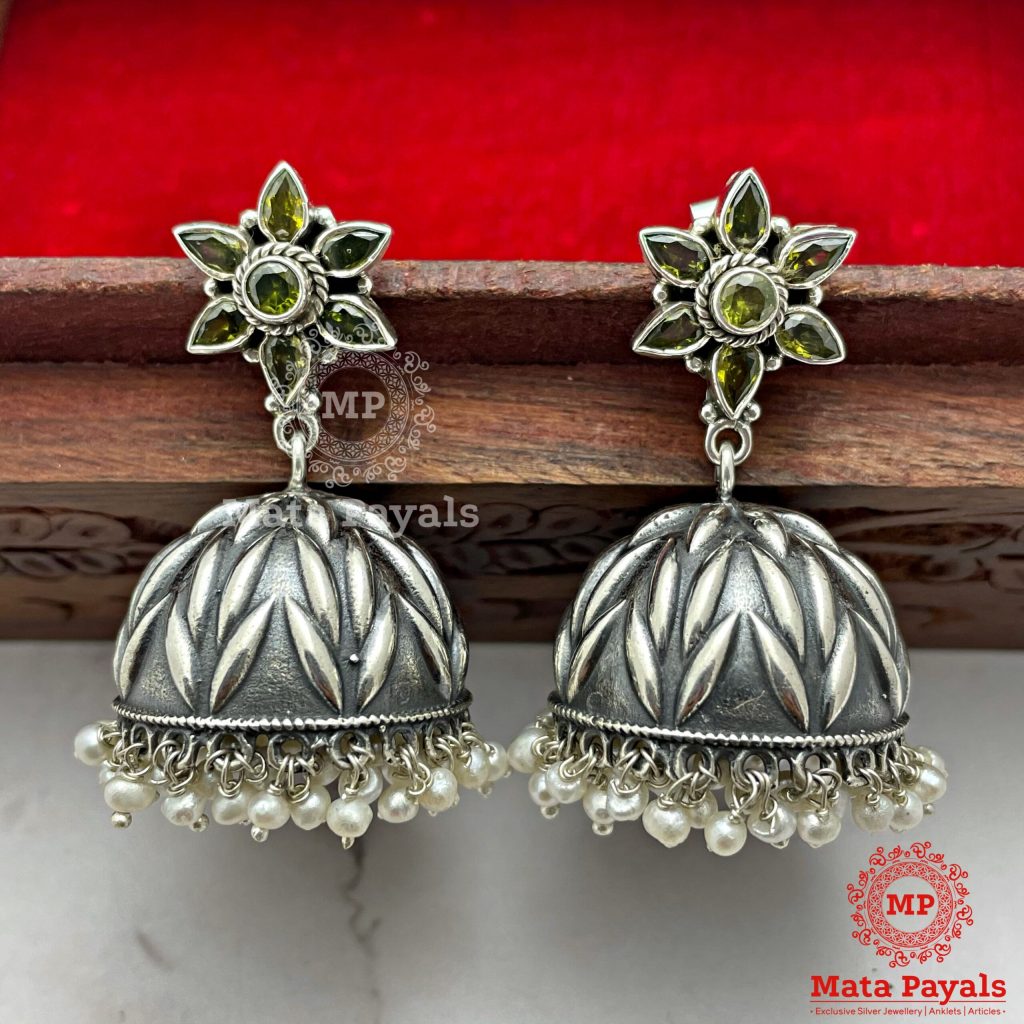 Audacious Floret Oxidised Jhumka