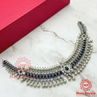 Beaming Blue Oxidised Choker Necklace