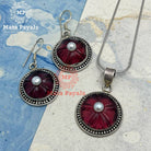 Reddish Silver Pendant Set