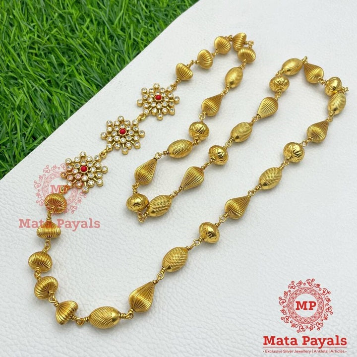 Beautiful Floral Gold Beaded Hara