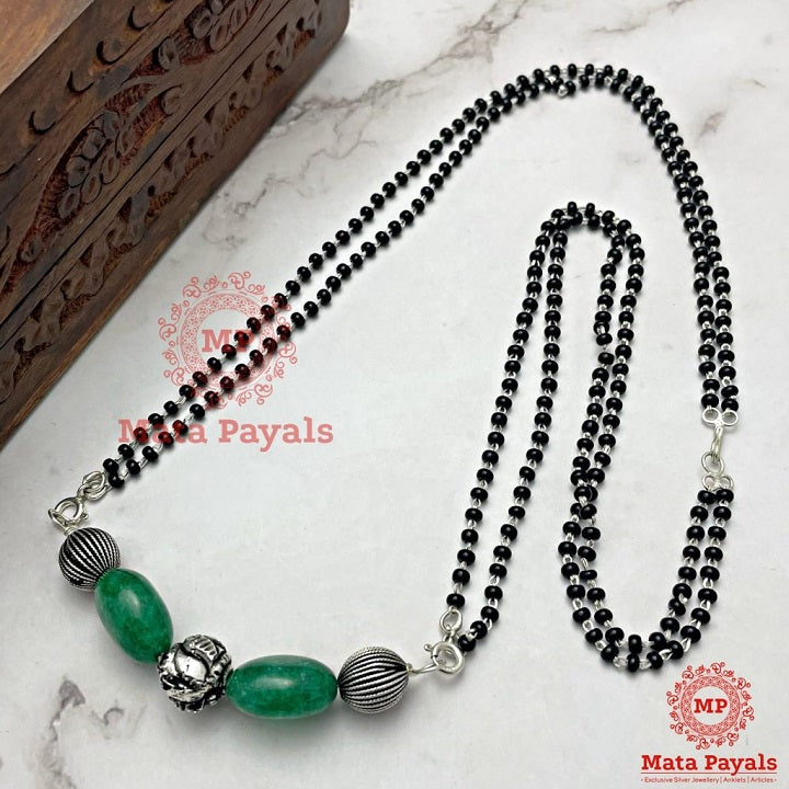 Beautiful Oxidised Green Beaded Mangalsutra