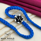 Blue Thread With Oxidised Floral Rakhi