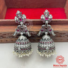 Breathtaking Peacock Duo Oxidised Jhumka