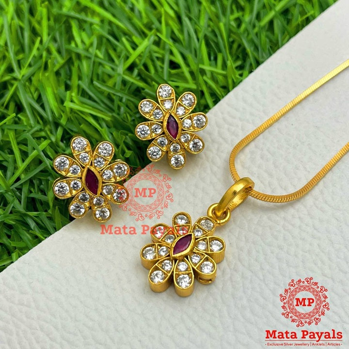 Captivating Gold Plated Pendant Set