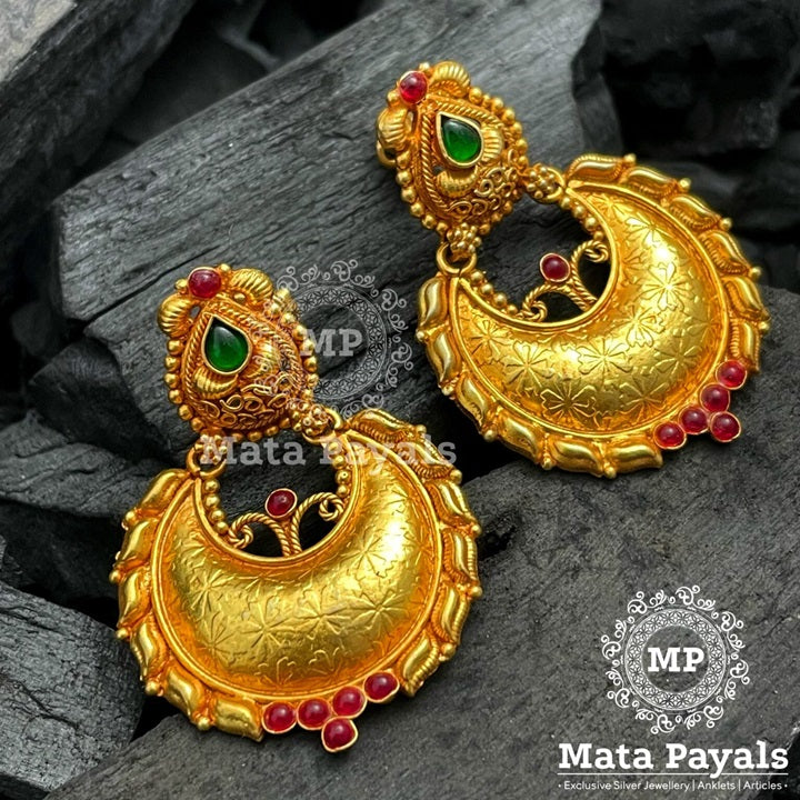 Charming Ardha Chandra Gold Plated Chandbali