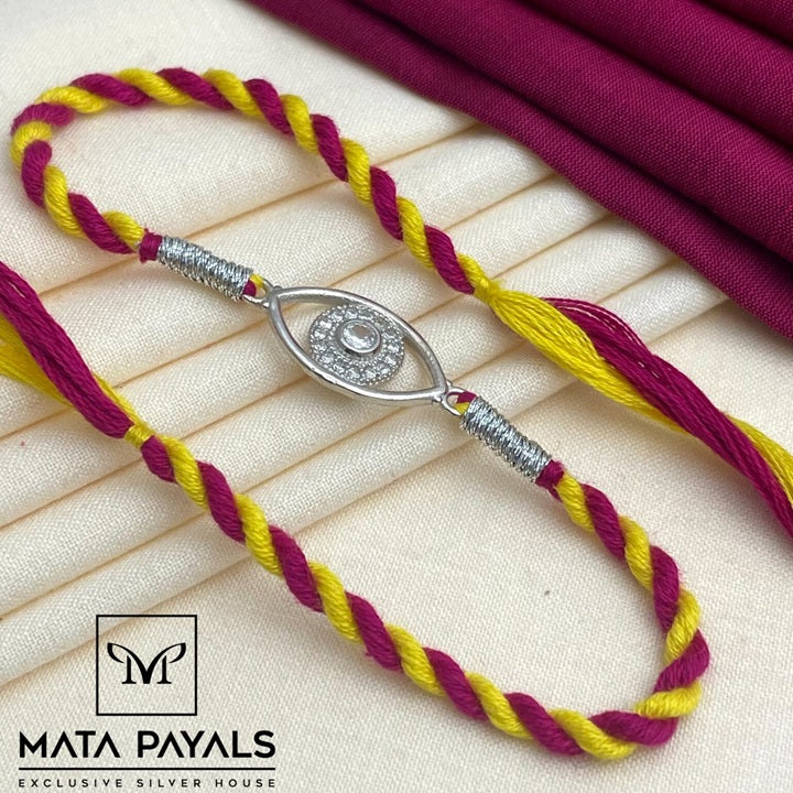 Charming Zircon Silver Rakhi