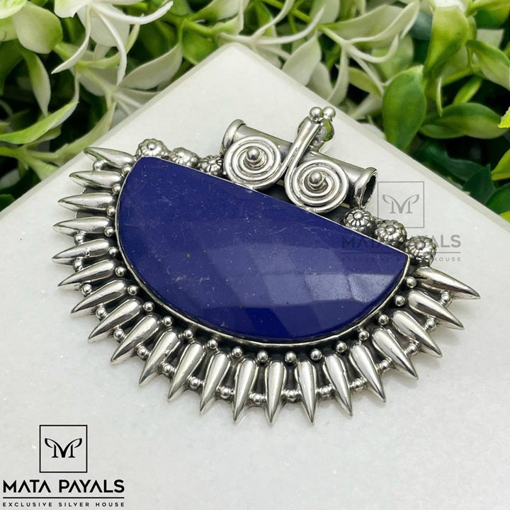 Classy Lapis Lazuli Oxidised Pendant