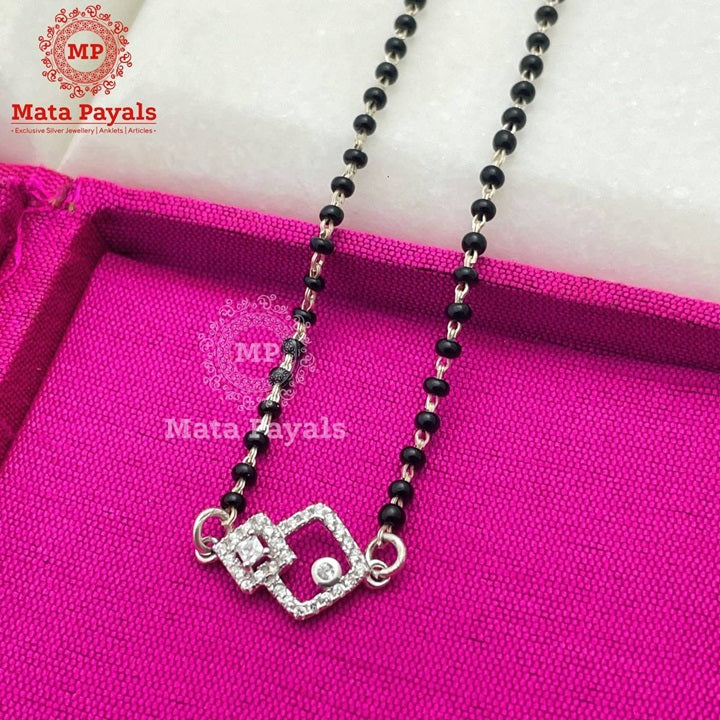 Compelling Zircon Silver Mangalsutra