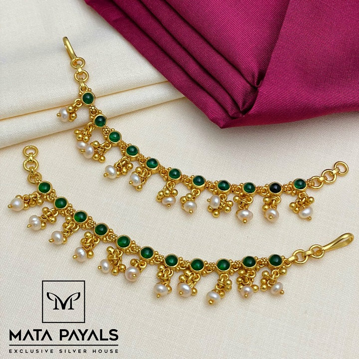 Cute Green With Pearl Mathi