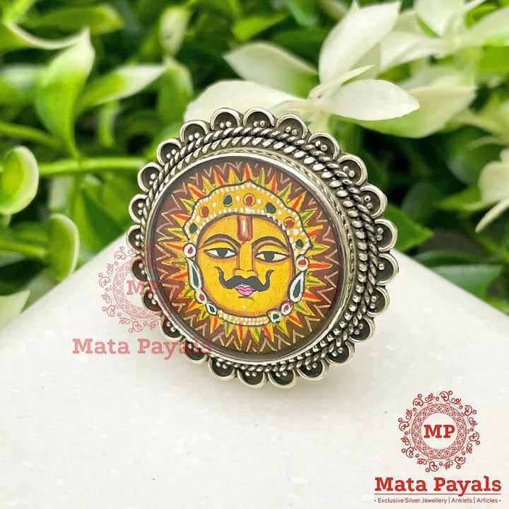 Divine Meenakari Oxidised Ring