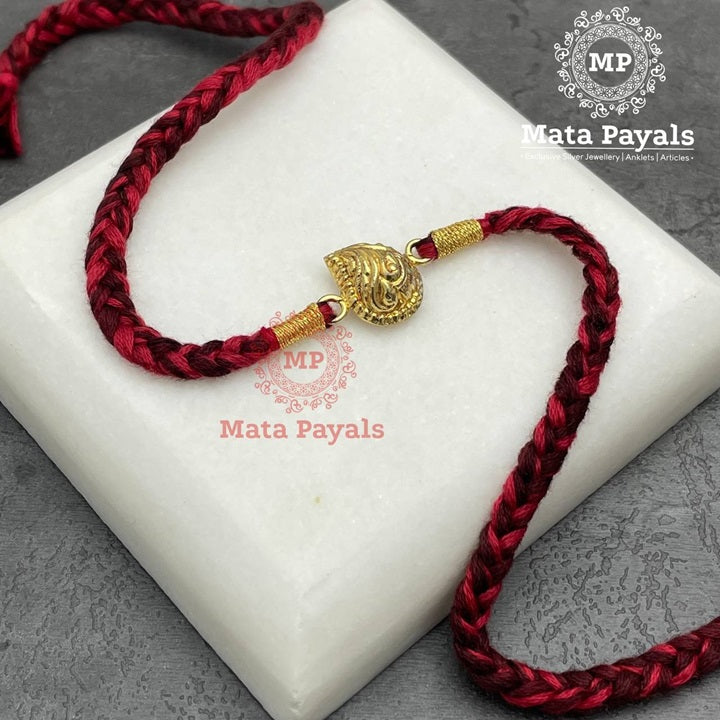 Elegant Gold Plated Leafy Thread Rakhi