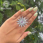 Elegant Single Stoned Star Silver Finger Ring