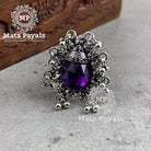 Endearing Amethyst Oxidised Ring