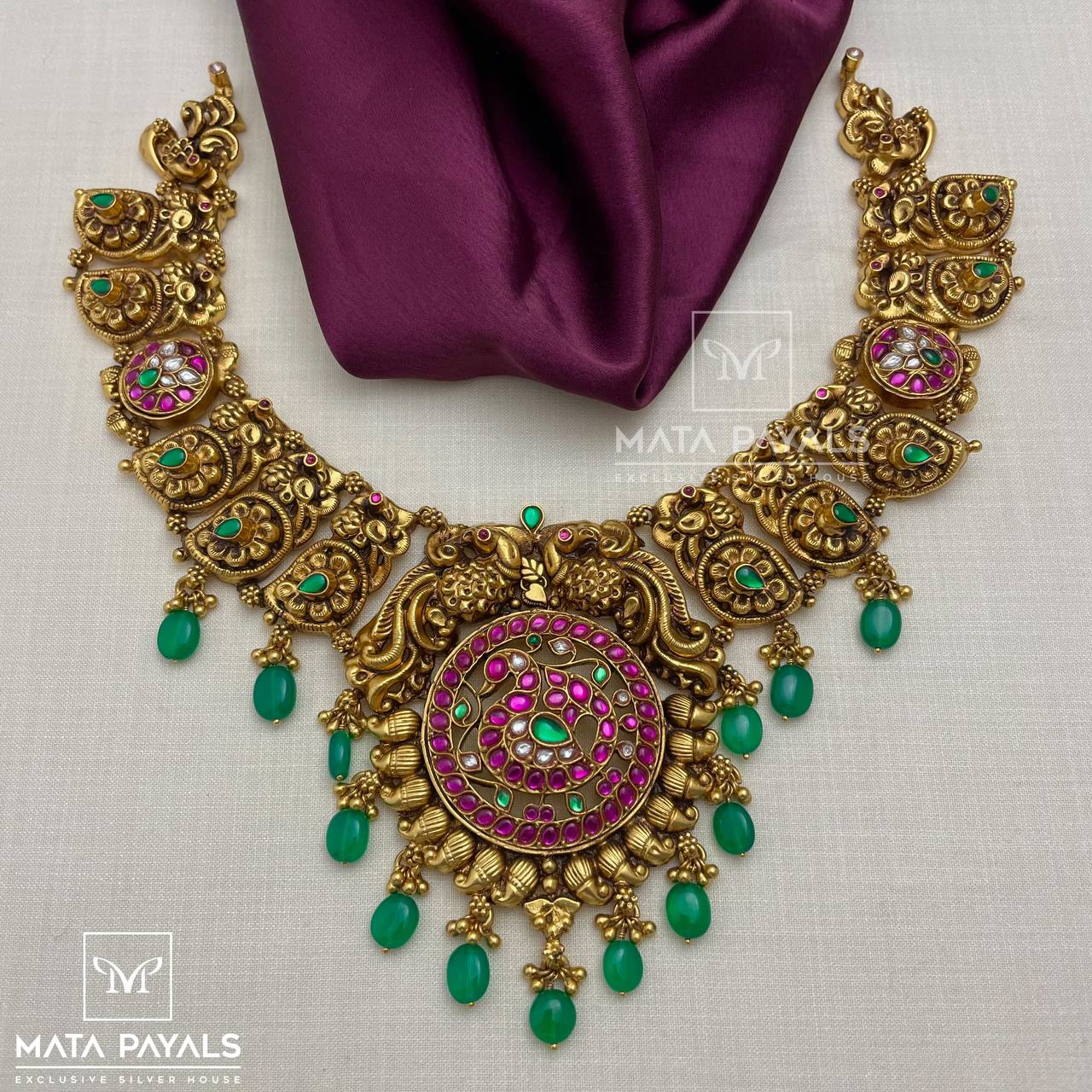 Exceptional Mayur Mango Gold Plated Necklace