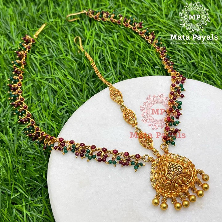 Filigree Gold Plated Three Layered Mangtika