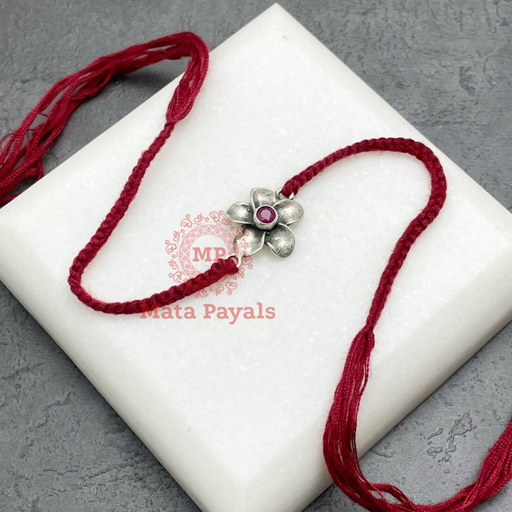 Floral Red Thread Rakhi