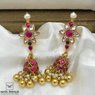 Floral Silver Gold Plated Jhumka