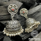 Flower Oxidised Spiffy Jhumka