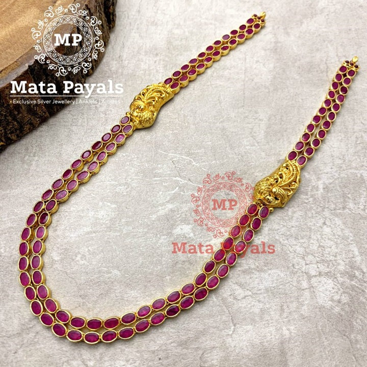 Glamorous Ruby Peacock Necklace