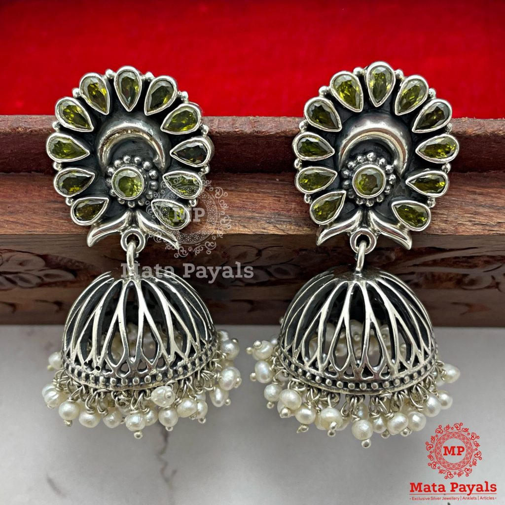 Gleaming Oxidised Jhumka