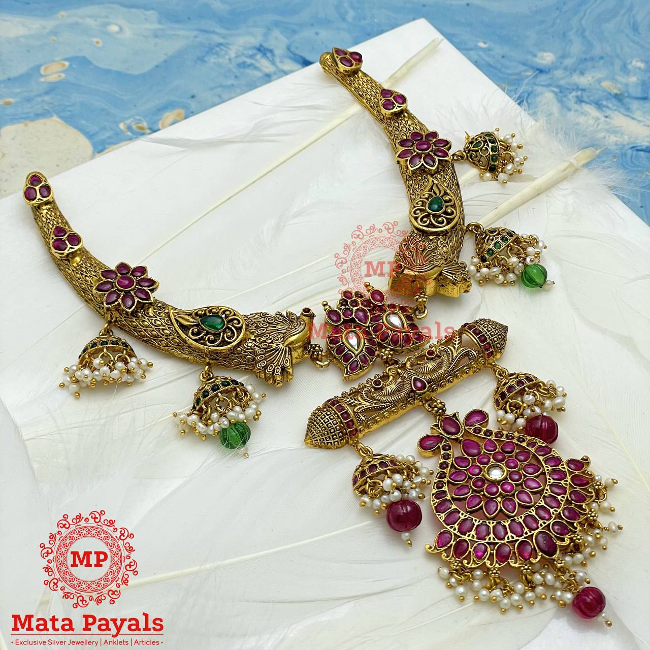 Gorgeous Mayur Colourful Gold Plated Necklace