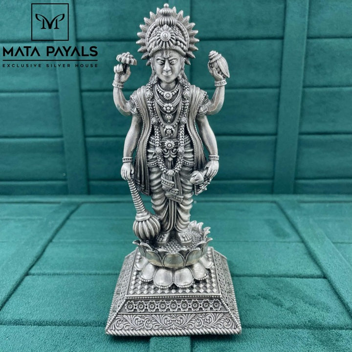 Lord Vishnu Oxidised Idol