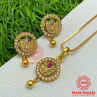 Lotus Chakra Gold Plated Pendant Set