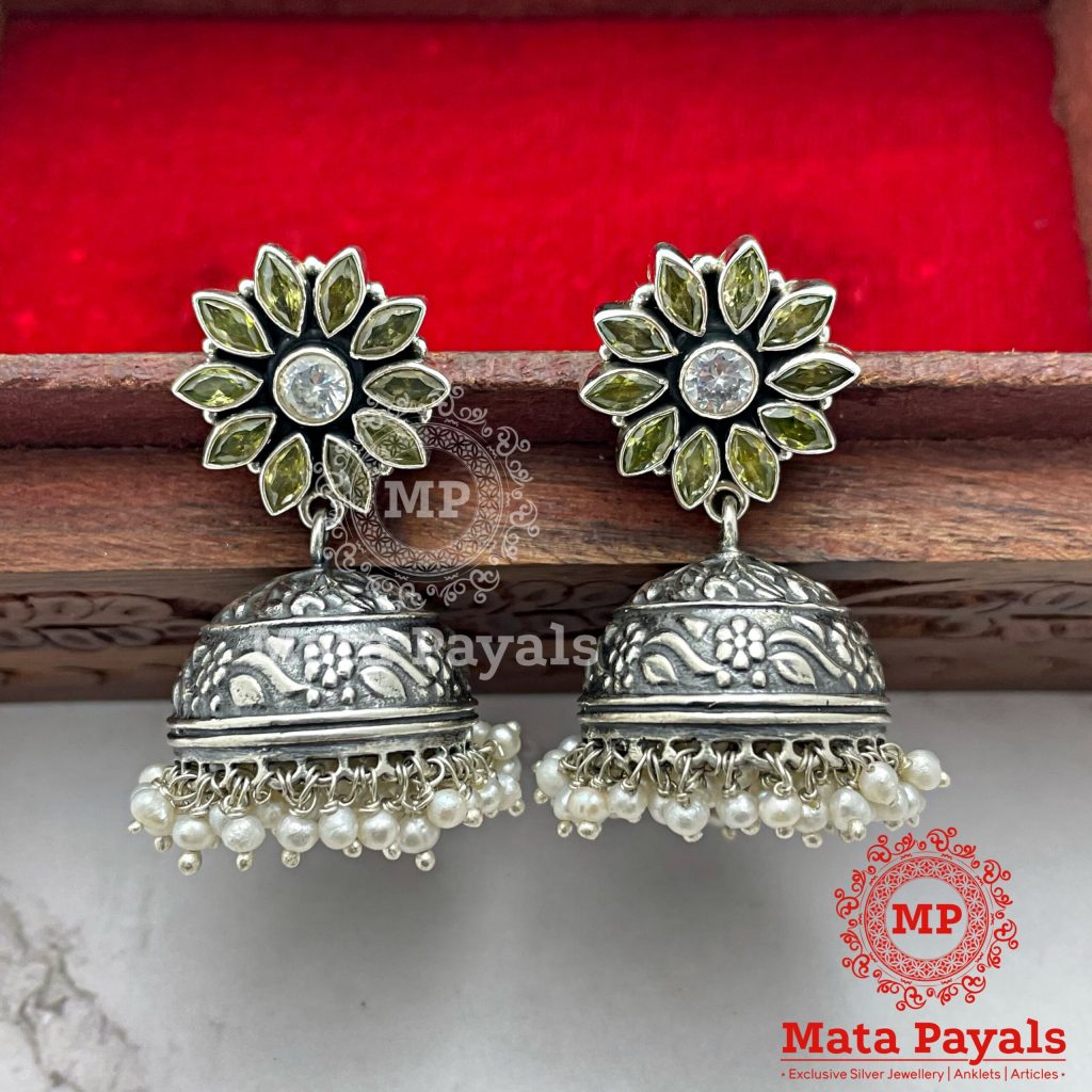 Mandala Oxidised Jhumka