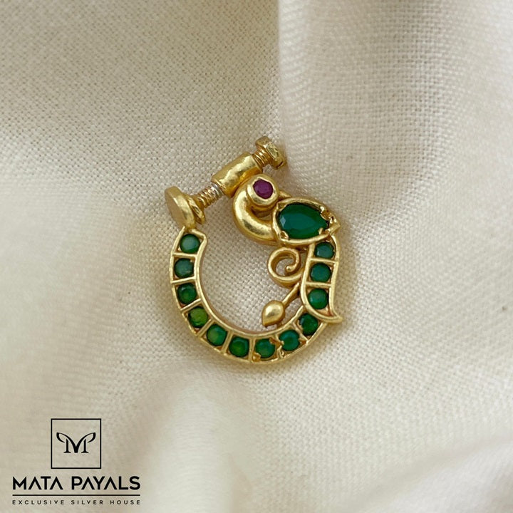 Mayur Green Adjustable Nath