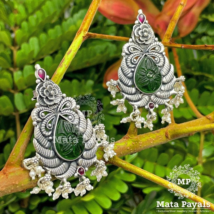 Mystic Floral Oxidised Chandbali