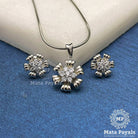 Mystic Floral Silver Pendant Set