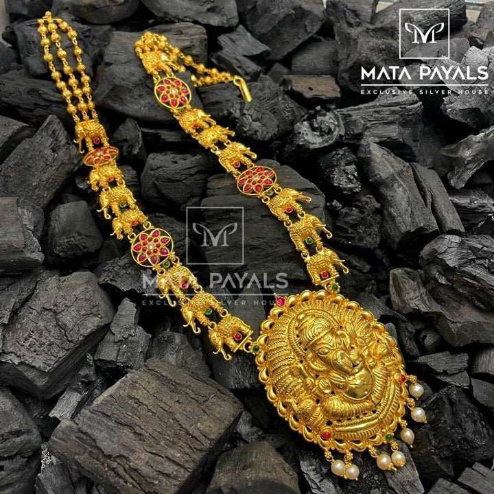 Nakshi Gajanana Gold Plated Necklace