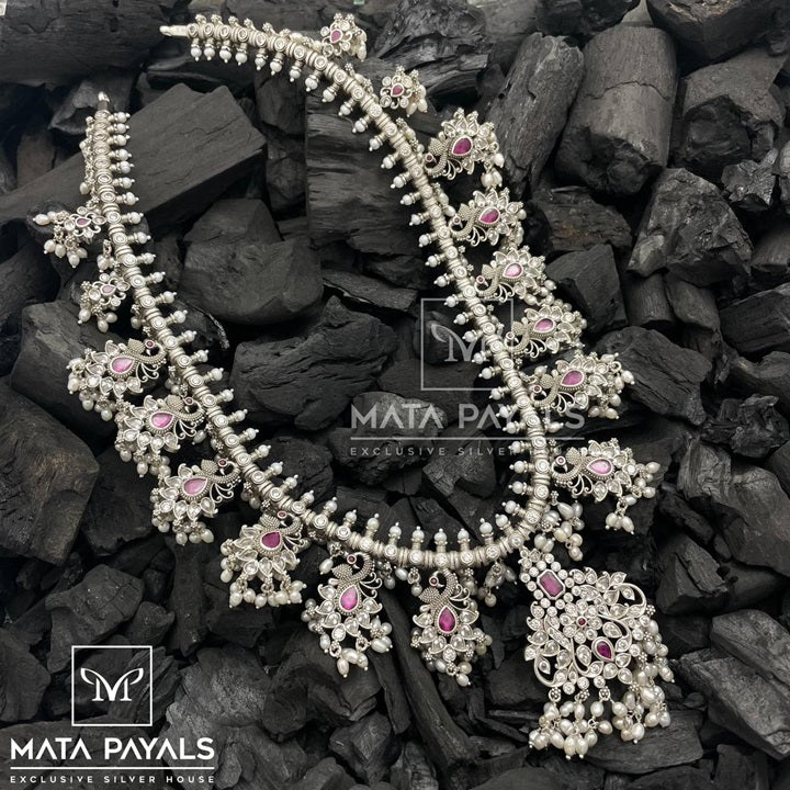 Magnificent Mayur Guttapusalu Oxidised Necklace