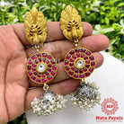 Phenomenal Mayur Floral Two Tone Jhumka