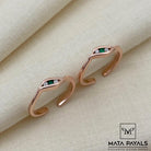 Quirky Green Rose Gold Toe Ring