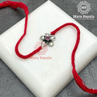 Red Floral Oxidised Silver Rakhi