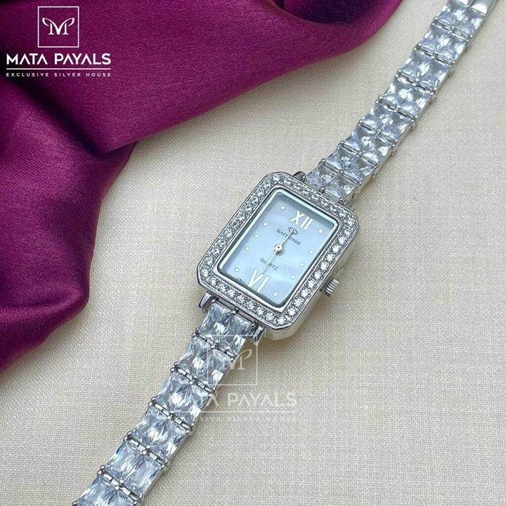 Scintillating Zircon Silver Watch