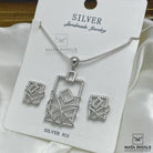 Shimmery Silver Pendant Set