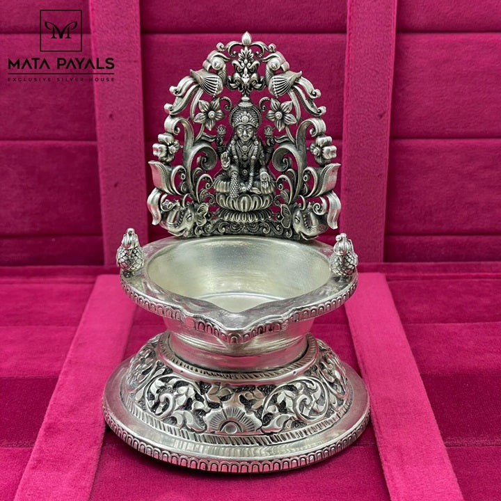 Silver Oxidised Single Deepam