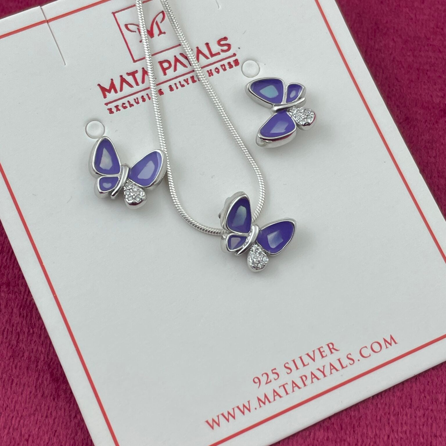 Simple Butterfly Pendant Set