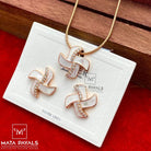 Sparkling Rose Gold Pendant Set