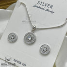 Sparkly Silver Pendant Set