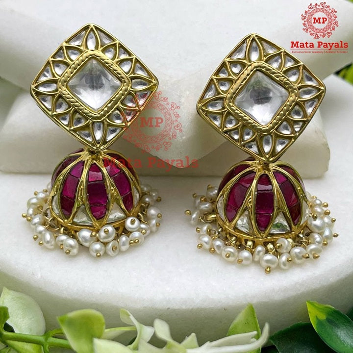 Mesmeric Kundan Gold Plated Jhumka