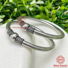 Striped Oxidised Tribal Bangle